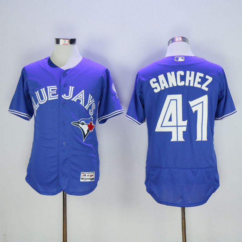 Men Toronto Blue Jays 41 Sanchez Blue MLB Jerseys